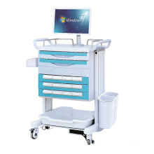 Emergency Trolley Emergency Crash Cart Computer Medic Cart Hospital ABS  Medical Computer Trolley Medication Cart